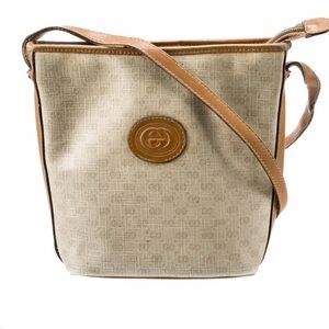 Gucci Beige and Brown Crossbody bucket bag